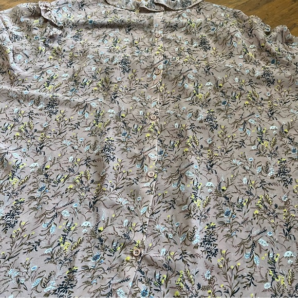 Shein plus curve blouse sheer ruffled flowy floral pattern button down back 4xlg - Picture 10 of 10